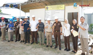 Kejari Monev Pembangunan Gedung Arsip BPN Ngawi
